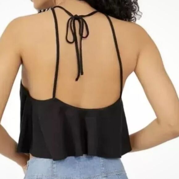 Free People Long Weekend Crop Tank Top Black, Size Medium, NWT - Picture 8 of 8